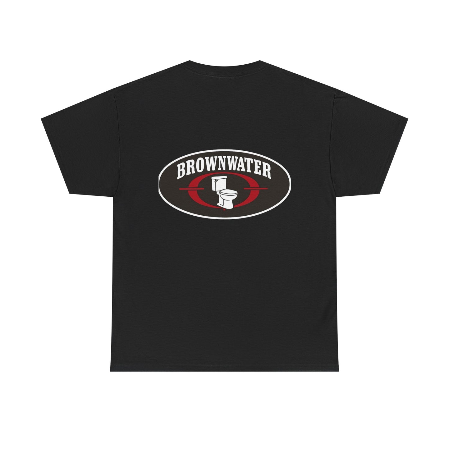 Brownwater Logo Tee — Retro Oval Graphic Cotton T‑Shirt