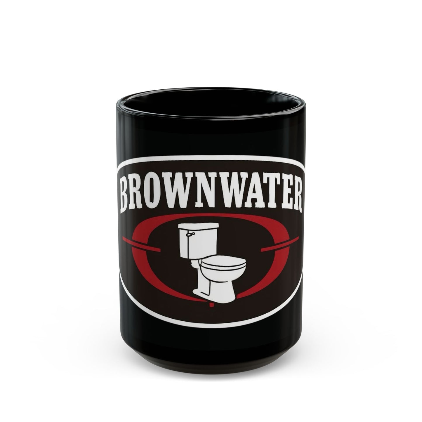 Brownwater Funny Toilet Coffee Mug – Novelty 11oz/15oz Black Ceramic Mug