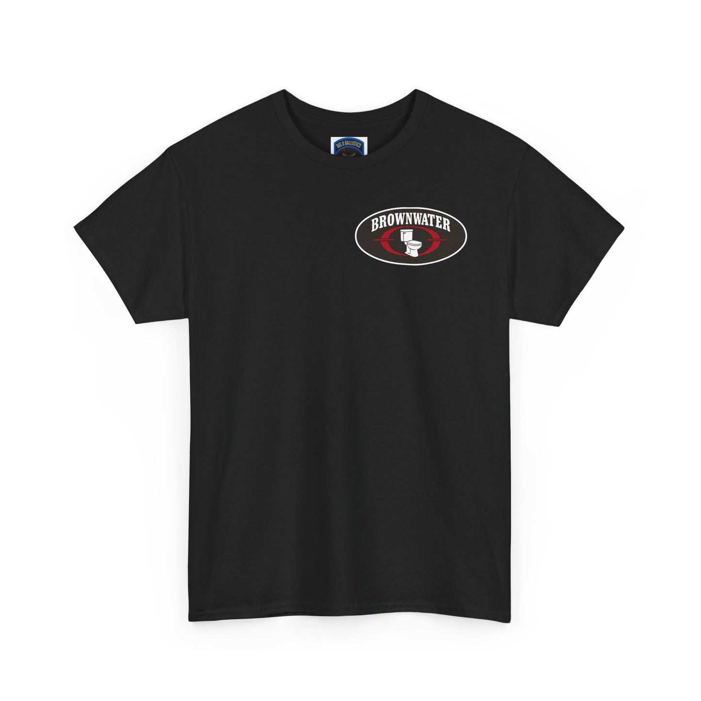 Brownwater Logo Tee — Retro Oval Graphic Cotton T‑Shirt