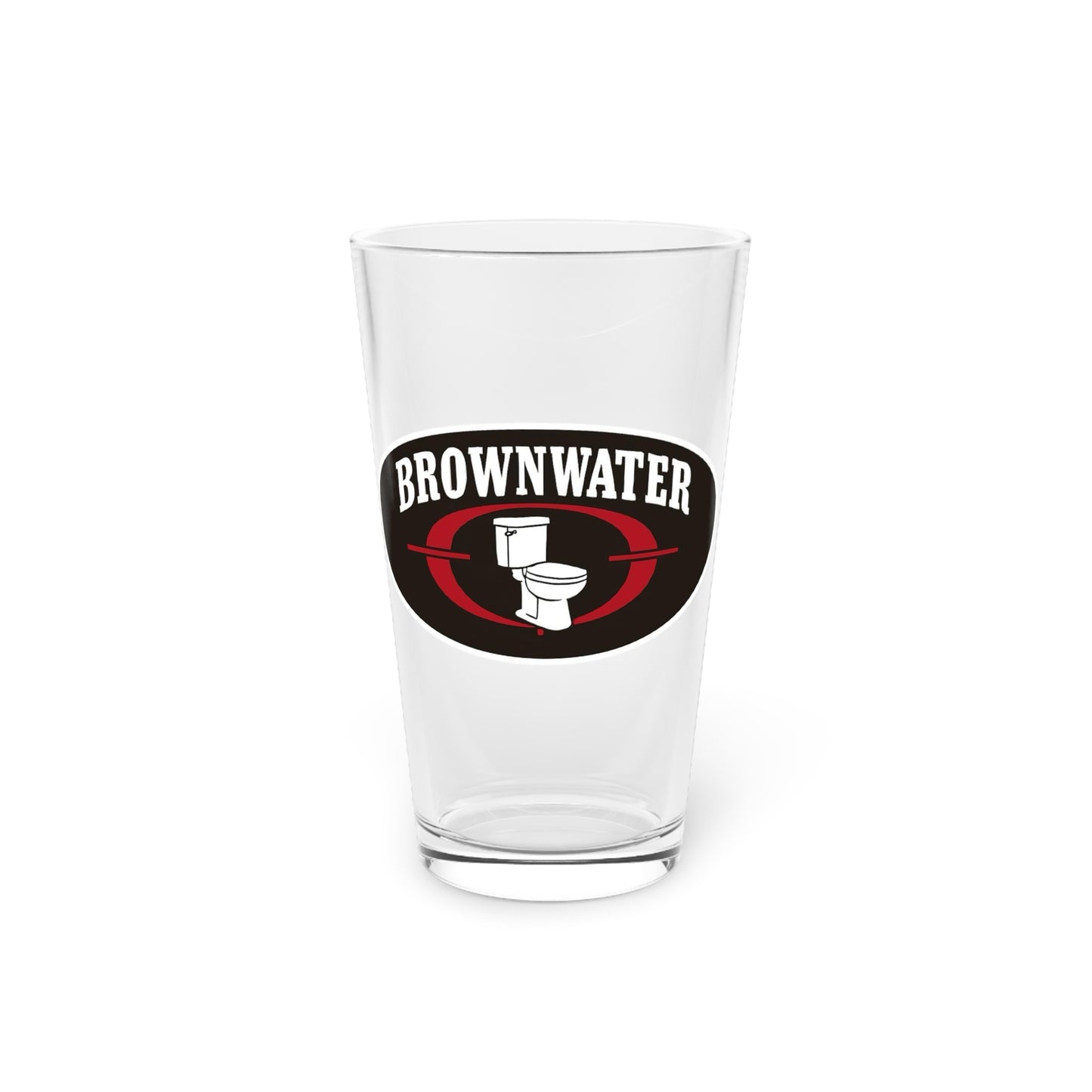 Pint Glass - "Brownwater" Logo Beer Glass, 16oz