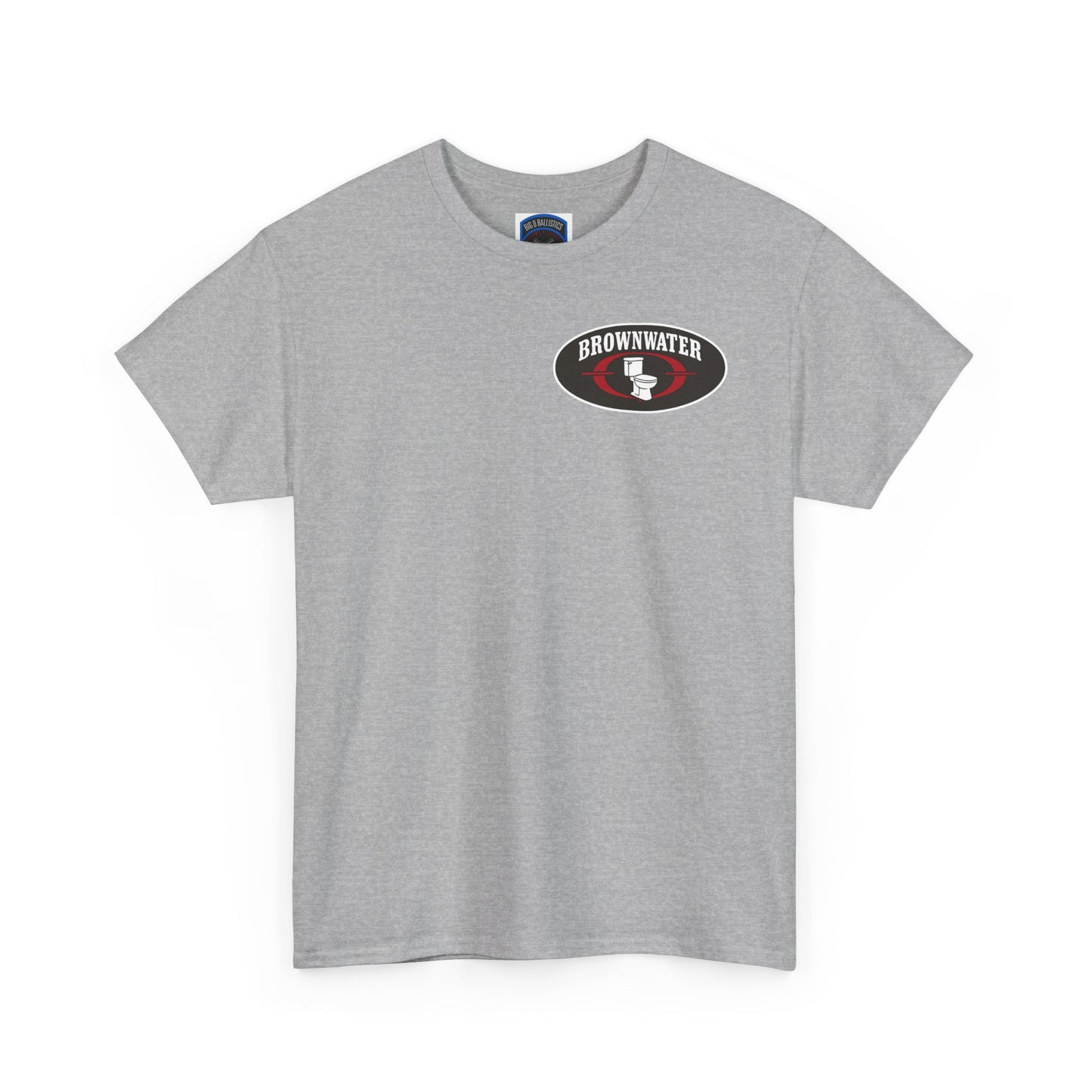Brownwater Logo Tee — Retro Oval Graphic Cotton T‑Shirt